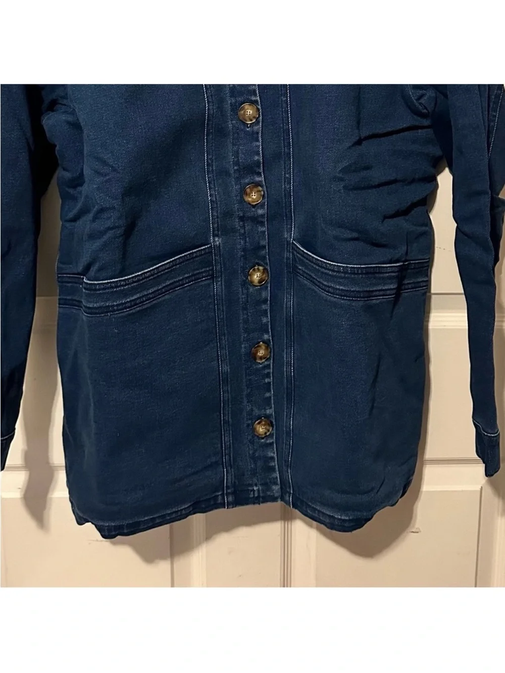 Sezane | Jacket | Will Jacket Indigo Faux Sheepskin Collar - Picture 8 of 14